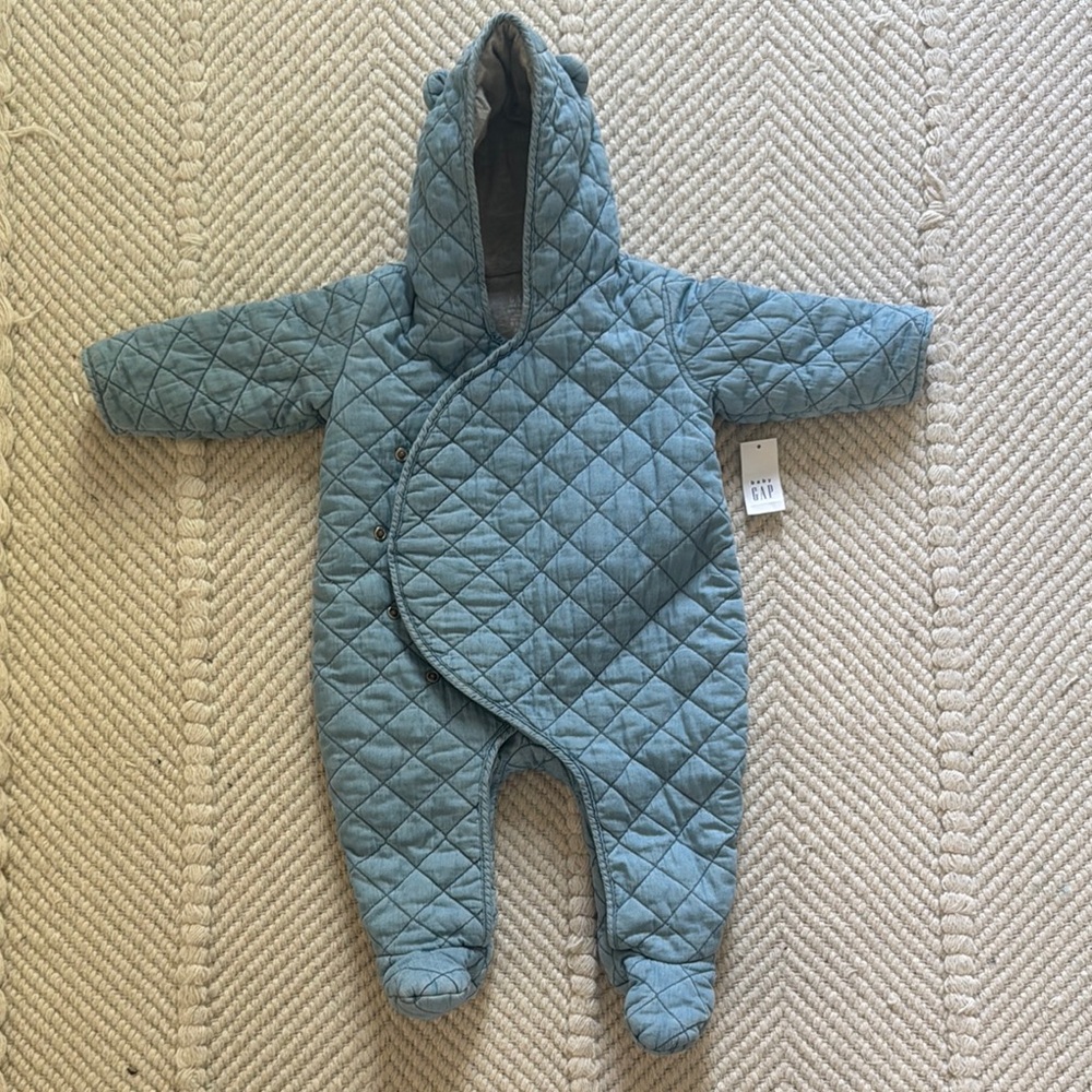 Baby GAP Blue Quilted Onesie Jacket